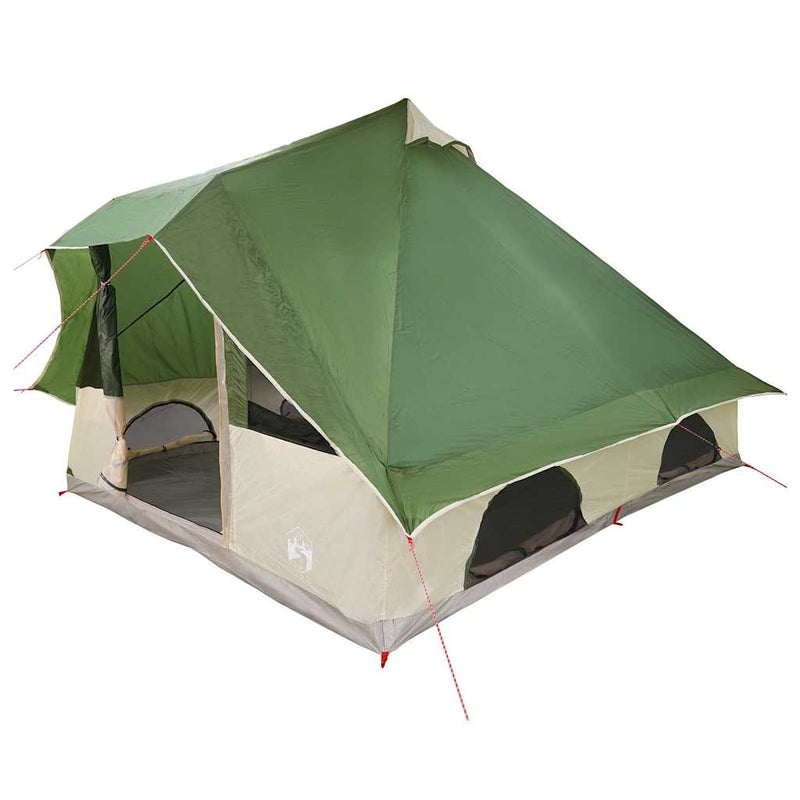 Load image into Gallery viewer, Vidaxl tipi tent met dak met opslag groen 358 x 296 x 258 cm taft
