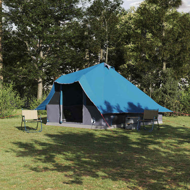 Vidaxl tipi tent met dak met opslag blauw 358 x 296 x 258 cm taft