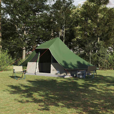 Vidaxl tipi tent met dak met opslag groen 364 x 281 x 257 cm taft