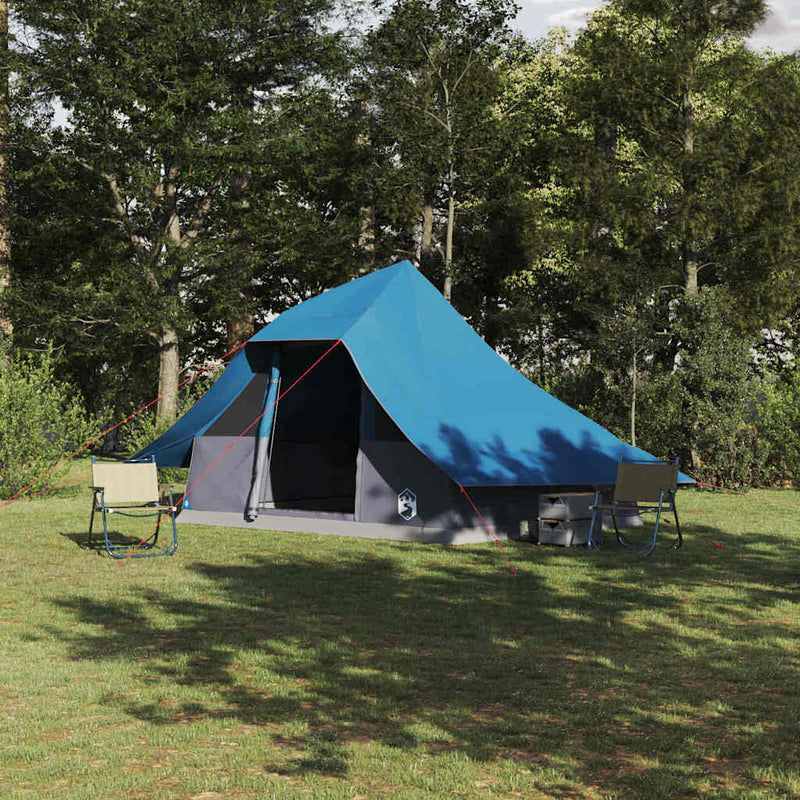 Load image into Gallery viewer, Vidaxl tipi tent met dak met opslag blauw 364 x 281 x 257 cm taft
