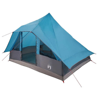 Vidaxl tipi tent met dak met opslag blauw 364 x 281 x 257 cm taft