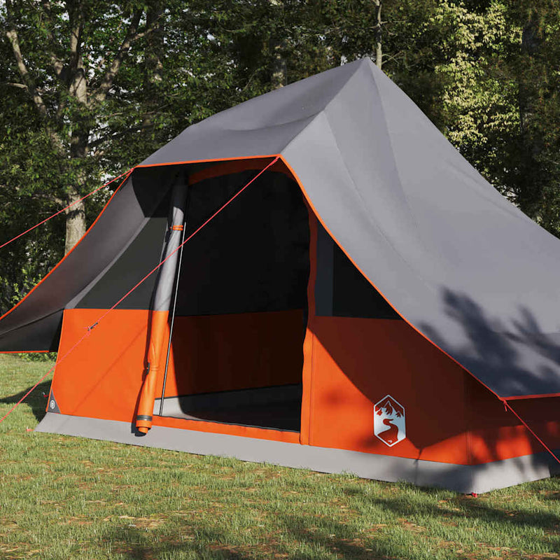 Load image into Gallery viewer, Vidaxl tipi tent met dak grijs en oranje 364 x 281 x 257 cm taft
