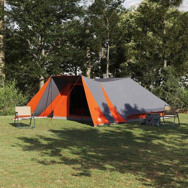 Vidaxl gezinstent met dak grijs en oranje 660 x 456 x 200 cm