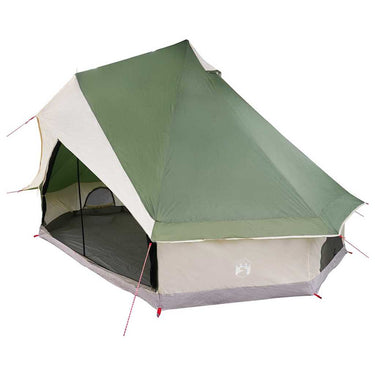 Vidaxl familie tipi tent tipi groen en beige 400 x 346 x 250 cm