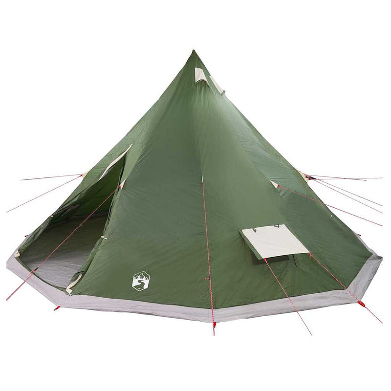 Load image into Gallery viewer, Vidaxl familie tipi tent tipi met dak groen 560 x 560 x 300 cm
