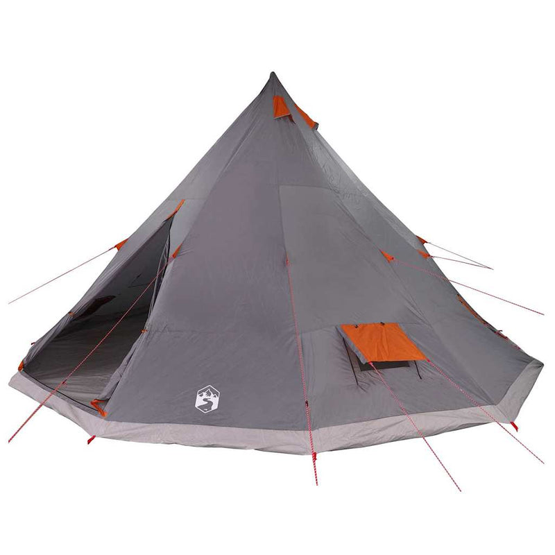 Load image into Gallery viewer, Vidaxl familie tipi tent tipi grijs en oranje 560 x 560 x 300 cm
