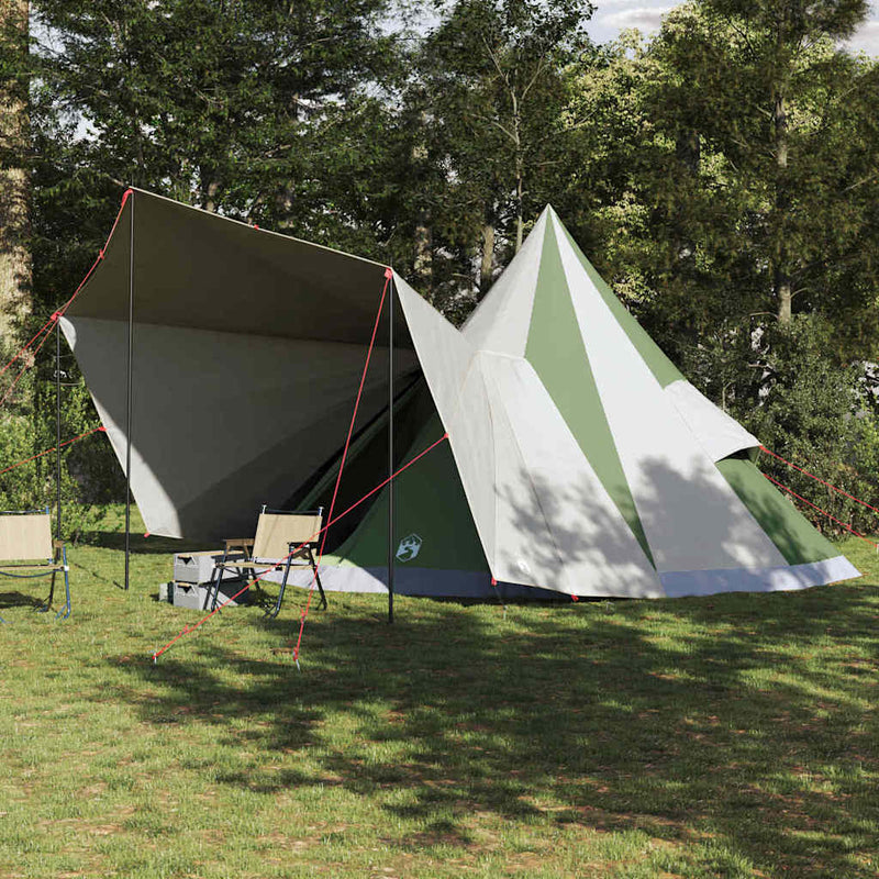 Load image into Gallery viewer, Vidaxl familie tipi tent tipi groen en beige 510 x 690 x 330 cm

