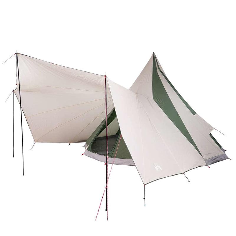 Load image into Gallery viewer, Vidaxl familie tipi tent tipi groen en beige 510 x 690 x 330 cm
