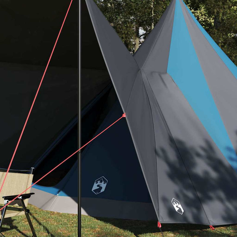Load image into Gallery viewer, Vidaxl familie tipi tent tipi blauw en grijs 510 x 690 x 330 cm
