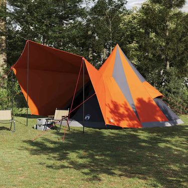 Vidaxl familie tipi tent tipi grijs en oranje 510 x 690 x 330 cm