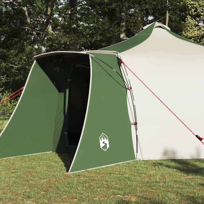 Load image into Gallery viewer, Vidaxl tipi tent met dak groen en beige 492 x 492 x 275 cm stof
