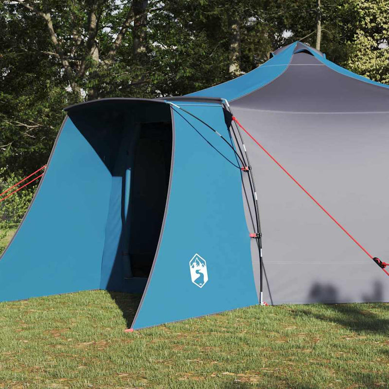 Load image into Gallery viewer, Vidaxl tipi tent met dak blauw en grijs 492 x 492 x 275 cm stof
