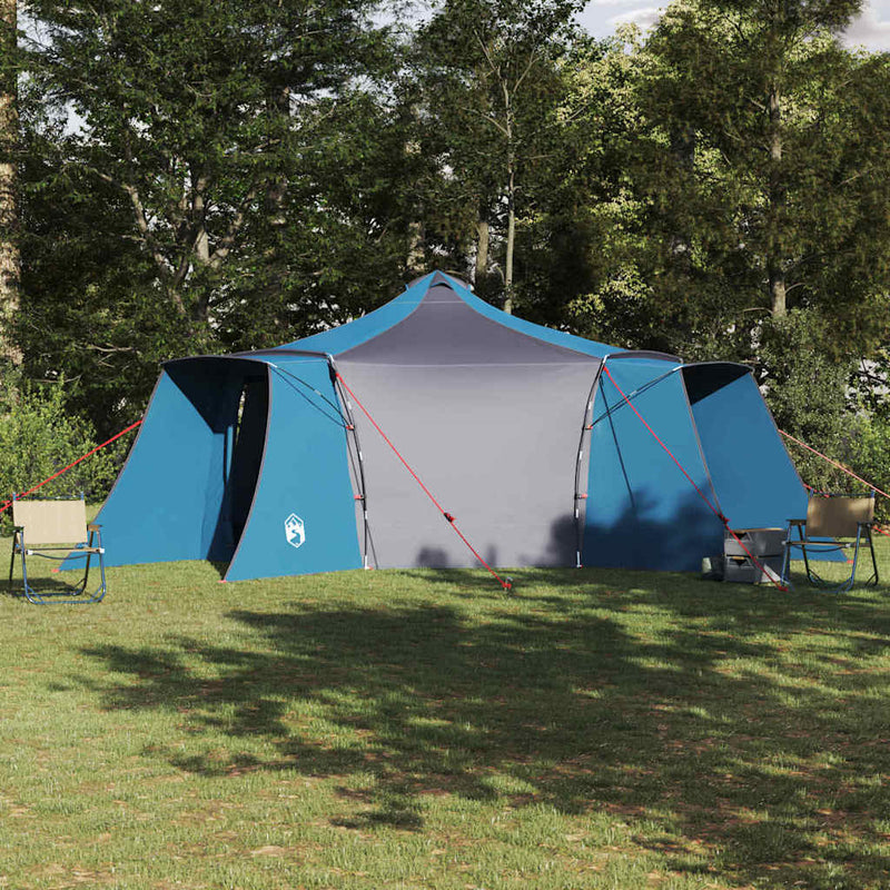 Load image into Gallery viewer, Vidaxl tipi tent met dak blauw en grijs 492 x 492 x 275 cm stof
