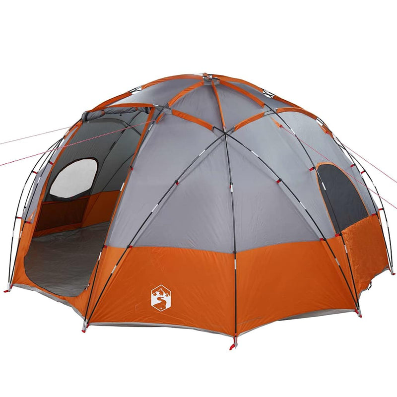 Load image into Gallery viewer, Vidaxl camping tent grijs en oranje 475 x 475 x 235 cm polyester
