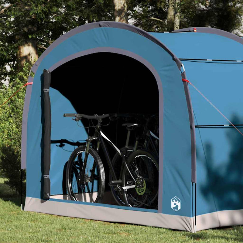Load image into Gallery viewer, Vidaxl tent met dak met opslag blauw 268 x 240 x 191 cm polyester
