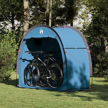Vidaxl fietstent met dak met opslag blauw 210 x 90 x 174 cm