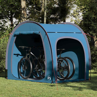 Vidaxl fietstent met dak met opslag blauw 218 x 156 x 180 cm