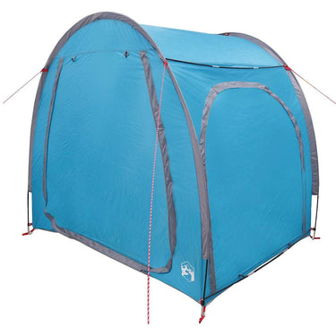 Vidaxl fietstent met dak met opslag blauw 218 x 156 x 180 cm