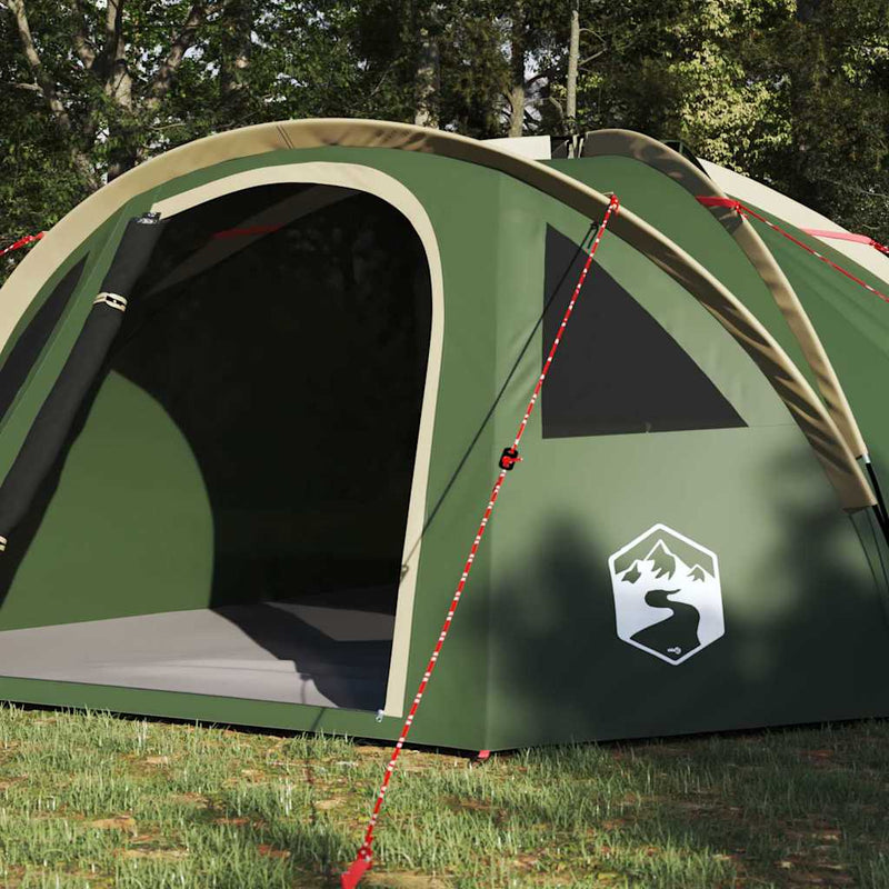 Load image into Gallery viewer, Vidaxl camping tent met dak groen 308 x 268 x 130 cm polyester
