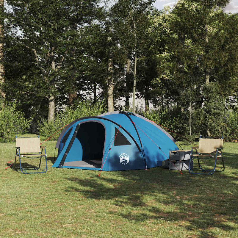 Load image into Gallery viewer, Vidaxl camping tent met dak blauw 308 x 268 x 130 cm polyester
