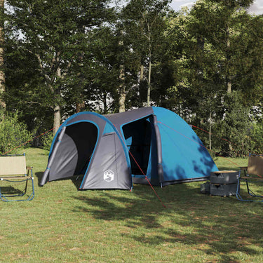 Vidaxl koepeltent koepel met dak met opslag blauw 384 x 254 x 170 cm