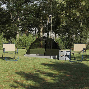 Vidaxl tent met dak met opslag grijs en zwart 236 x 150 x 136 cm