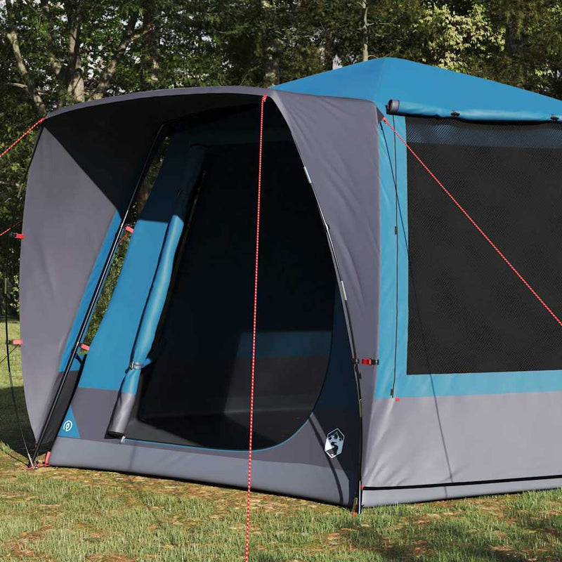 Load image into Gallery viewer, Vidaxl camping tent huisje met dak blauw 420 x 420 x 227 cm polyester
