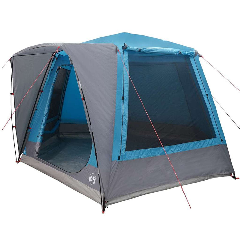 Load image into Gallery viewer, Vidaxl camping tent huisje met dak blauw 420 x 420 x 227 cm polyester
