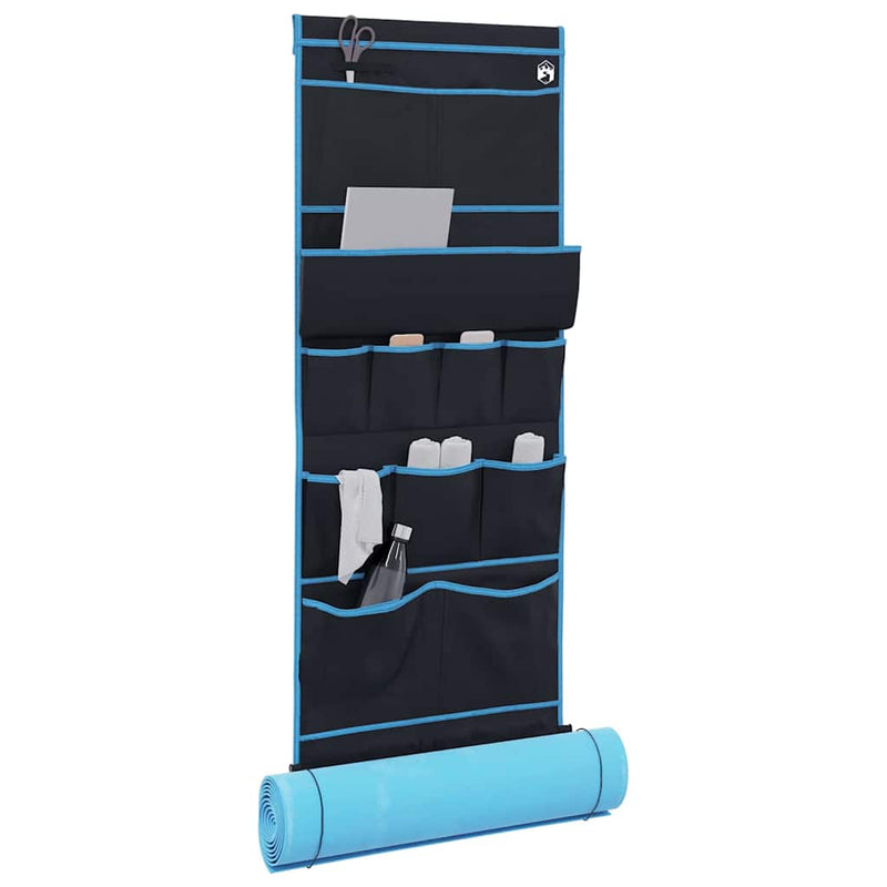 Load image into Gallery viewer, Vidaxl opslagzak met opslag zwart en blauw 161 x 58,5 cm oxford
