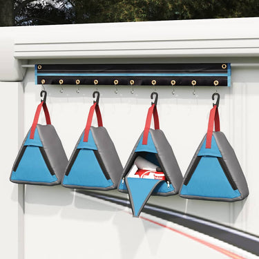 Vidaxl opslagzak 4 pcs grijs en blauw 24 x 16 x 24 cm oxford