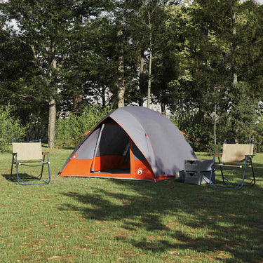 Vidaxl camping tent met dak grijs en oranje 320 x 275 x 190 cm taft