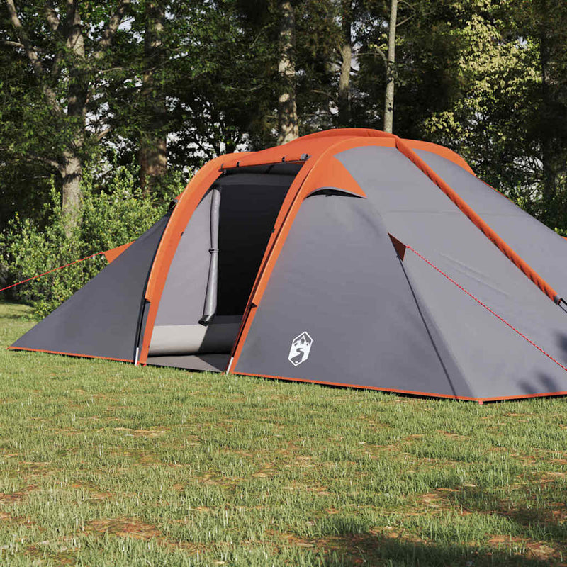 Load image into Gallery viewer, Vidaxl tunnel tent met dak grijs en oranje 510 x 240 x 156 cm taft
