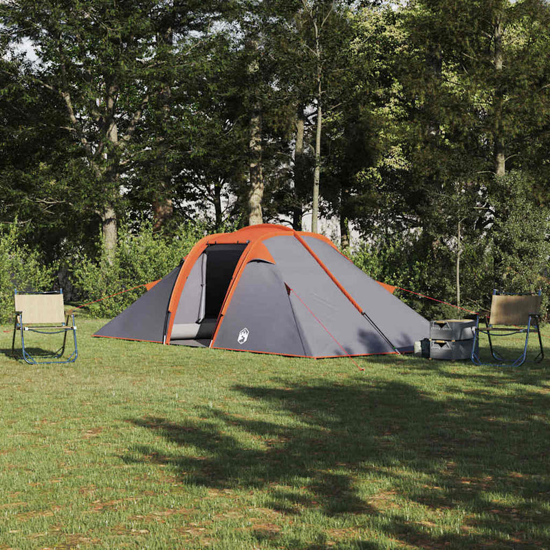 Load image into Gallery viewer, Vidaxl tunnel tent met dak grijs en oranje 510 x 240 x 156 cm taft
