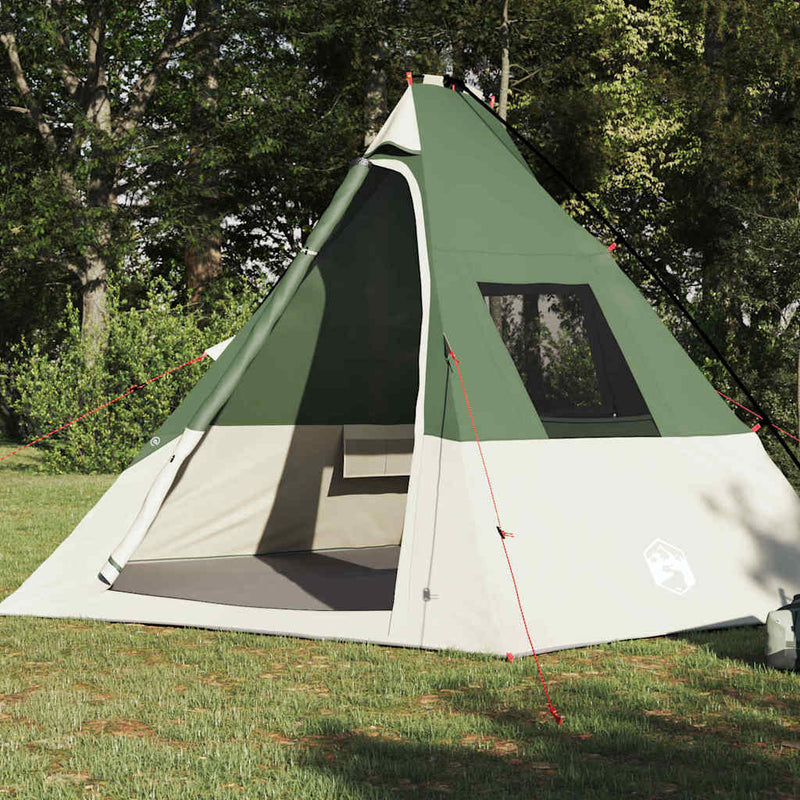 Load image into Gallery viewer, Vidaxl tipi tent met dak met opslag groen 383 x 338 x 217 cm taft
