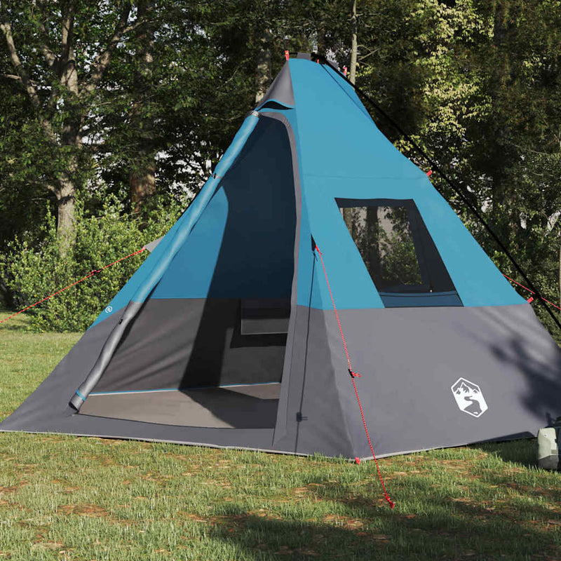 Load image into Gallery viewer, Vidaxl tipi tent met dak met opslag blauw 383 x 338 x 217 cm taft
