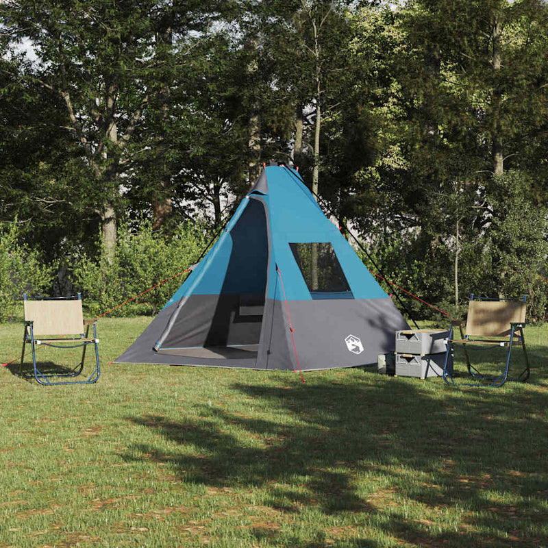 Load image into Gallery viewer, Vidaxl tipi tent met dak met opslag blauw 383 x 338 x 217 cm taft
