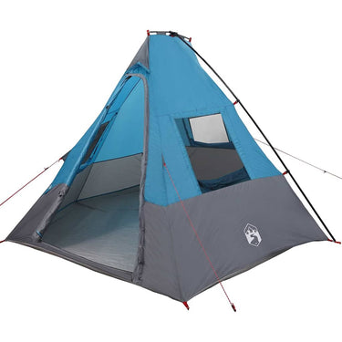 Vidaxl tipi tent met dak met opslag blauw 383 x 338 x 217 cm taft