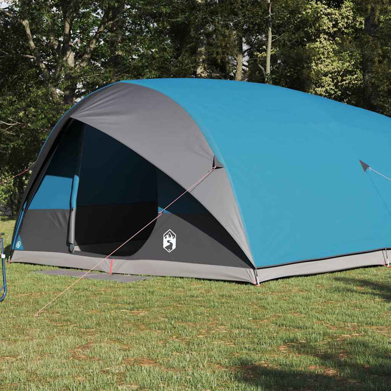 Load image into Gallery viewer, Vidaxl tunnel tent met dak met opslag blauw 500 x 348 x 200 cm taft
