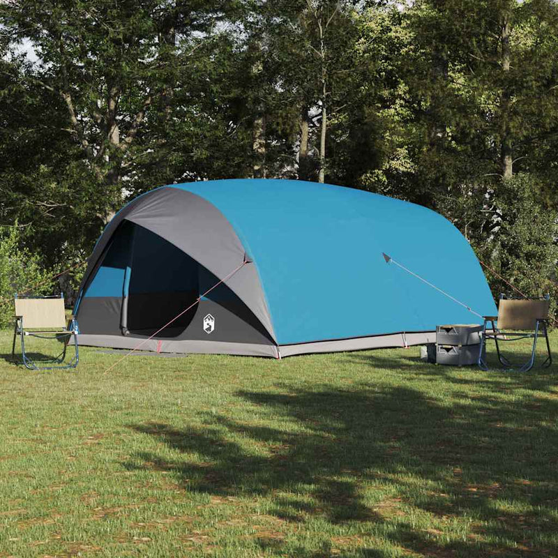 Load image into Gallery viewer, Vidaxl tunnel tent met dak met opslag blauw 500 x 348 x 200 cm taft

