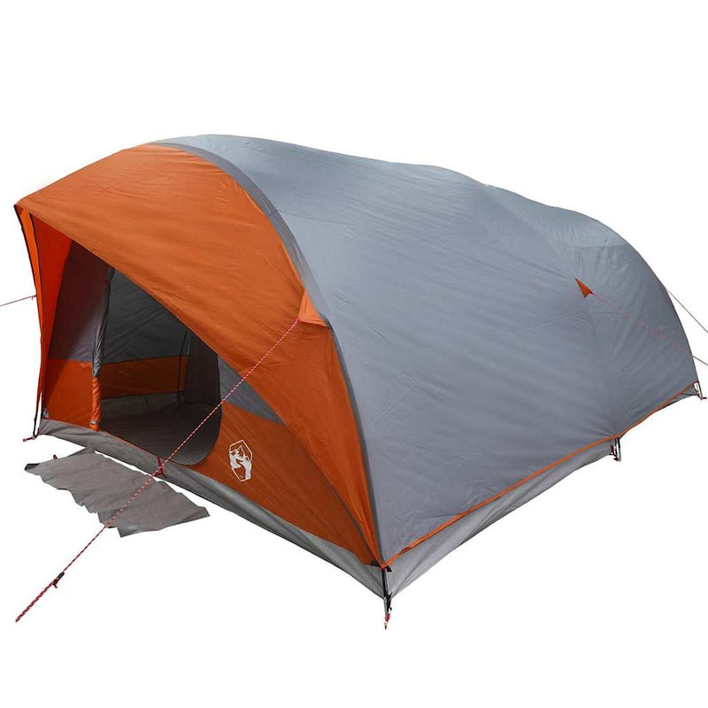 Load image into Gallery viewer, Vidaxl tunnel tent met dak grijs en oranje 500 x 348 x 200 cm taft
