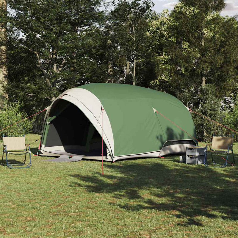 Load image into Gallery viewer, Vidaxl tunnel tent met dak met opslag groen 410 x 285 x 198 cm taft
