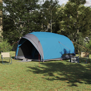 Vidaxl tunnel tent met dak met opslag blauw 410 x 285 x 198 cm taft