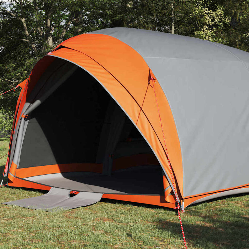 Load image into Gallery viewer, Vidaxl tunnel tent met dak grijs en oranje 410 x 285 x 198 cm taft
