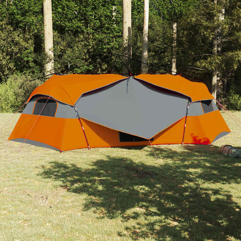 Load image into Gallery viewer, Vidaxl binnentent met dak grijs en oranje 520 x 520 x 190 cm taft
