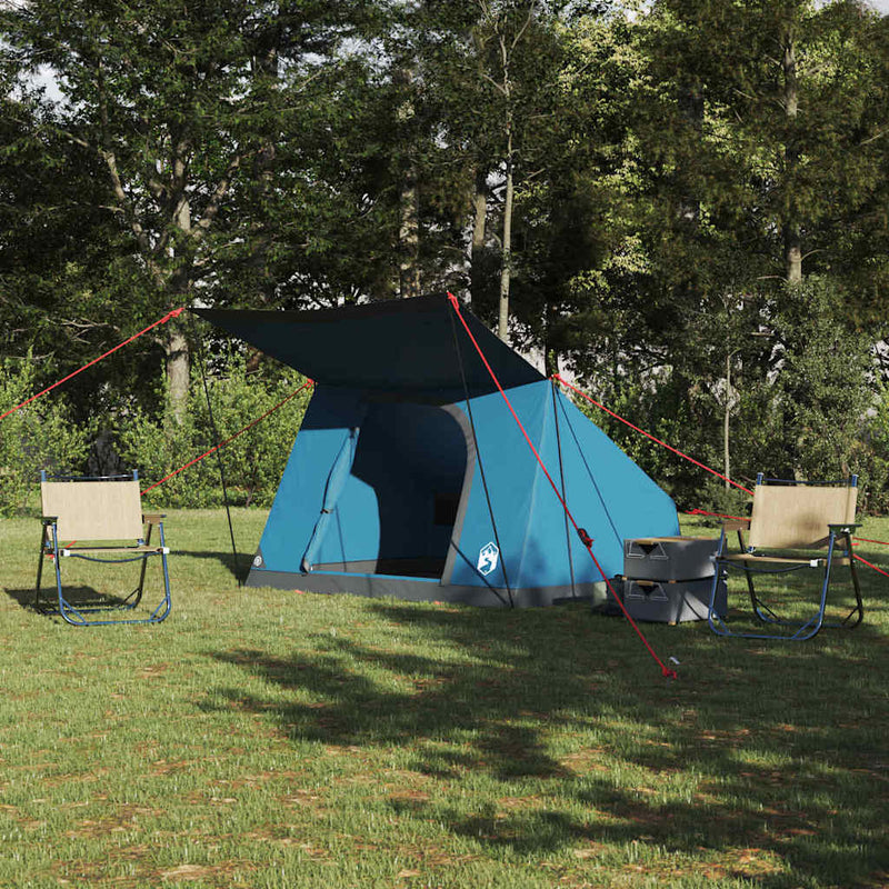 Load image into Gallery viewer, Vidaxl camping tent met dak met opslag blauw 223 x 163 x 130 cm taft
