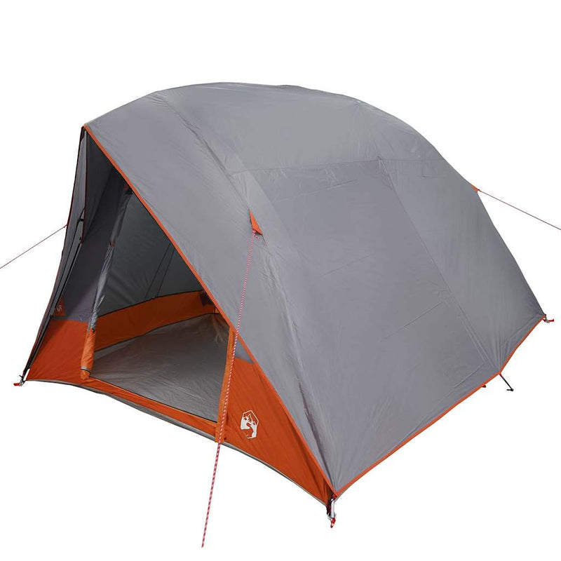 Load image into Gallery viewer, Vidaxl camping tent met dak grijs en oranje 275 x 230 x 140 cm taft
