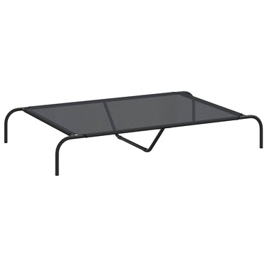 Vidaxl hondenmand verhoogd 130x80x20 cm textiel en staal zwart