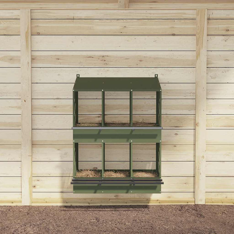 Load image into Gallery viewer, Vidaxl kippennestkastje met 6 vakken olijfgroen metaal
