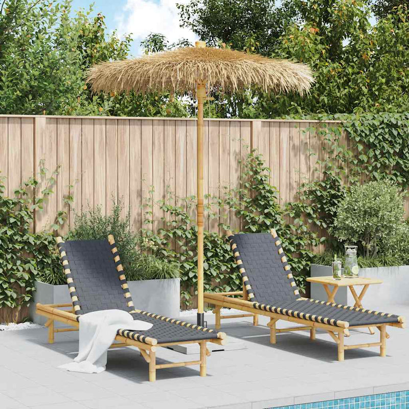 Load image into Gallery viewer, Vidaxl tiki paraplu met bananenblad luifel 180 cm bamboe
