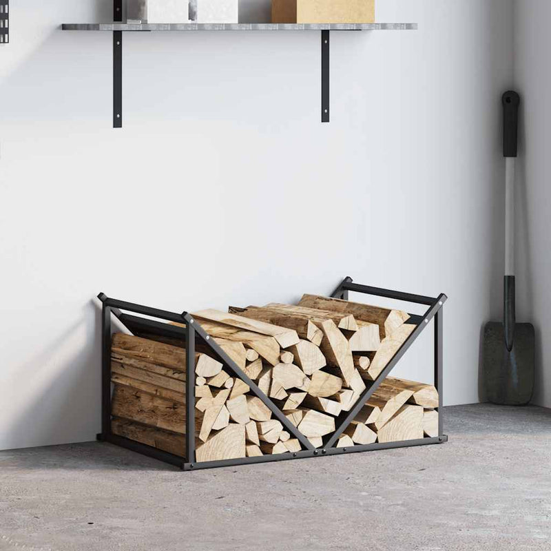 Load image into Gallery viewer, Vidaxl brandhoutrek 70x43x34,5 cm koudgewalst staal zwart
